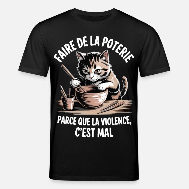 Pottery, because violence is bad - Stanley/Stella CREATOR Unisex Organic T-Shirt - black