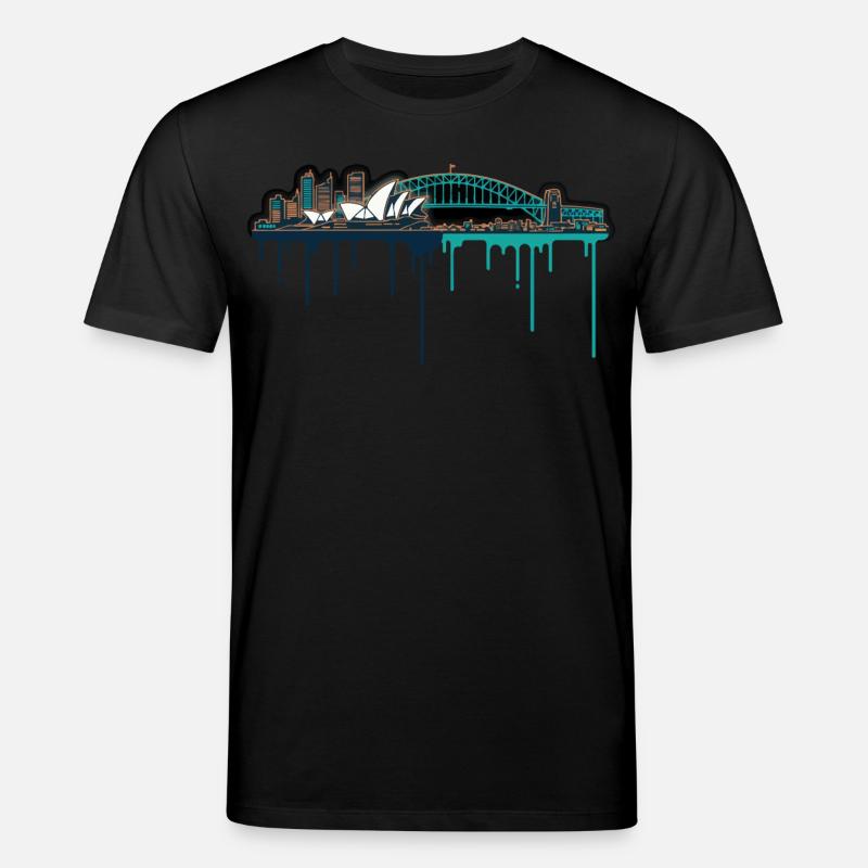 Impression néon de Sydney Skyline - T-shirt bio CREATOR Stanley/Stella Unisexe - noir