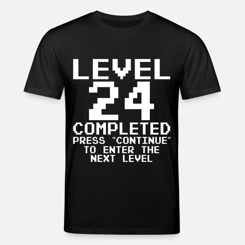 Level 24 Abgeschlossen – Pixel Retro - Stanley/Stella Unisex Bio-T-Shirt CREATOR - Schwarz
