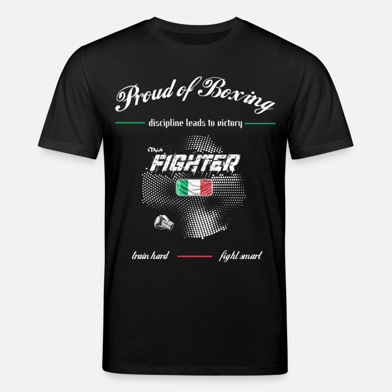 Fier de Boxing FIGHTER Italie - T-shirt bio CREATOR Stanley/Stella Unisexe - noir