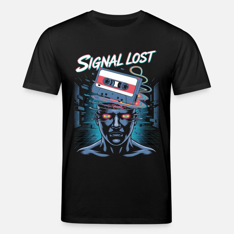 Signal Lost Retro Sci-Fi Glitch Design - Stanley/Stella Unisex Bio-T-Shirt CREATOR  - Schwarz