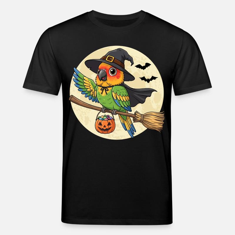 Süßes Papagei Hexe Halloween - Stanley/Stella Unisex Bio-T-Shirt CREATOR  - Schwarz