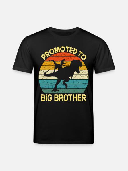 Befördert zum großen Bruder Dinosaurier - Stanley/Stella Unisex Bio-T-Shirt CREATOR  - Schwarz