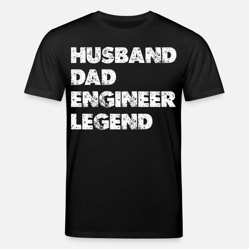 Husband Dad Engineer Legend - Stanley/Stella CREATOR Unisex Organic T-Shirt - black