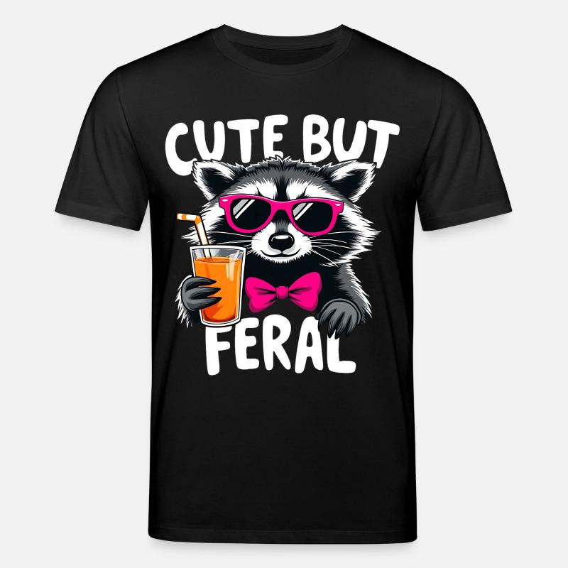 Süß aber Wild Waschbär - Stanley/Stella Unisex Bio-T-Shirt CREATOR  - Schwarz