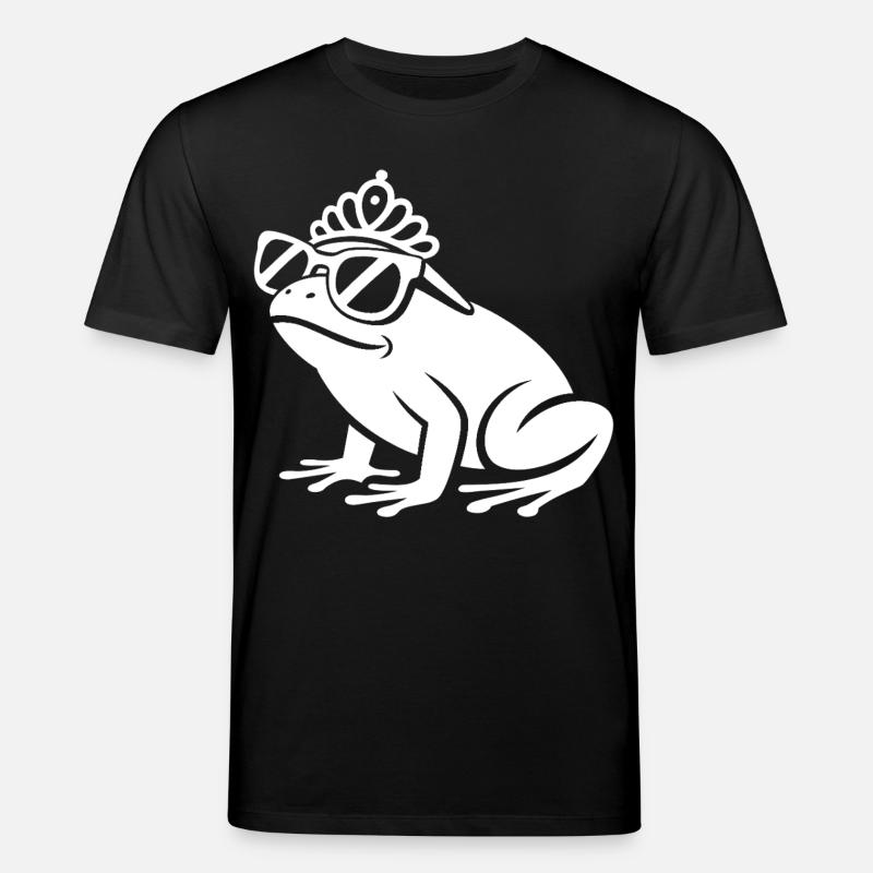 Frosch mit Krone und Sonnenbrille - Stanley/Stella Unisex Bio-T-Shirt CREATOR  - Schwarz
