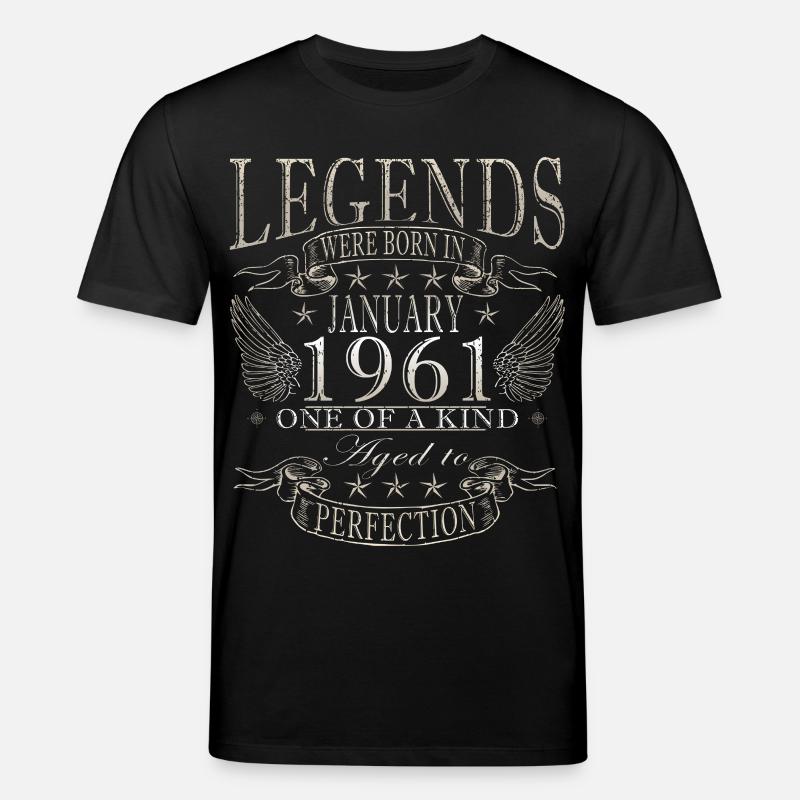 65e anniversaire Millésime janvier 1961 - T-shirt bio CREATOR Stanley/Stella Unisexe - noir