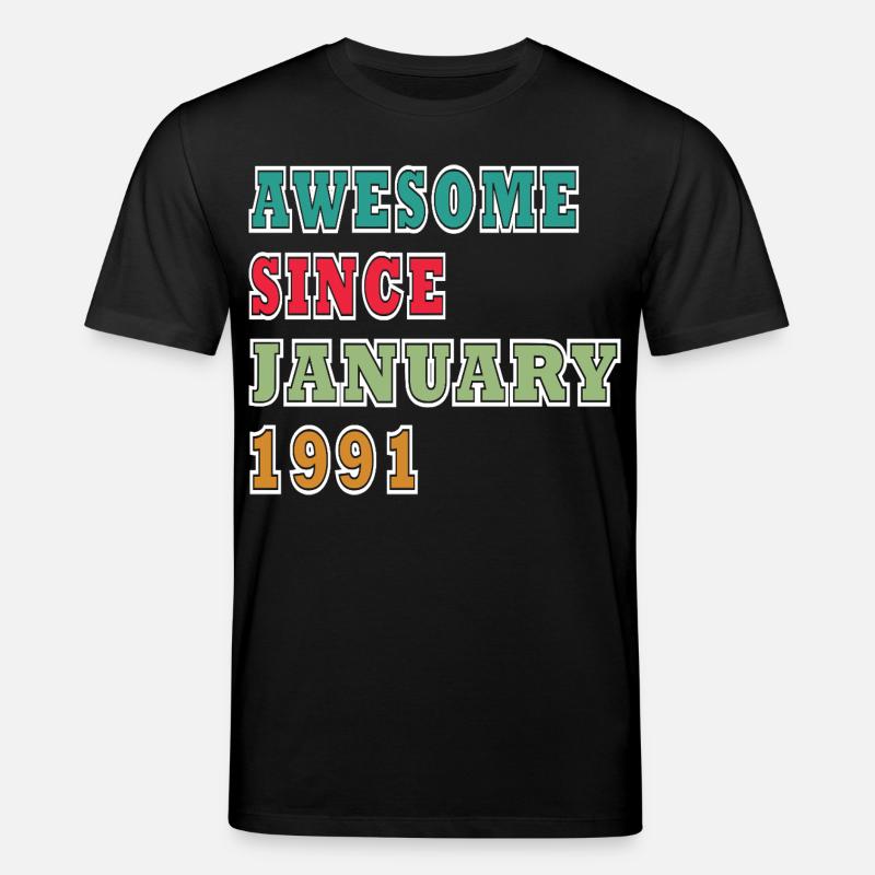 35e anniversaire Millésime de janvier 1991 - T-shirt bio CREATOR Stanley/Stella Unisexe - noir