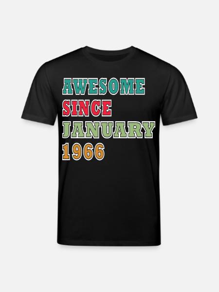 60th Birthday Original January Vintage 1966 - Stanley/Stella CREATOR Unisex Organic T-Shirt - black