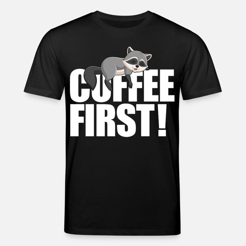 Waschbärkaffee zuerst - Stanley/Stella Unisex Bio-T-Shirt CREATOR  - Schwarz