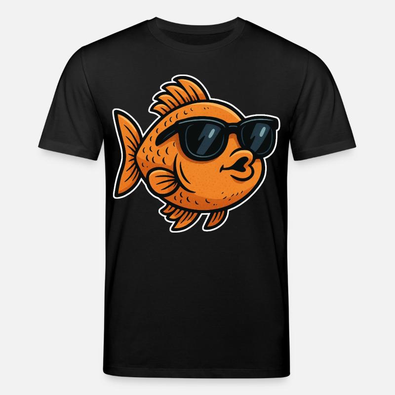 Goldfisch mit Sonnenbrille - Stanley/Stella Unisex Bio-T-Shirt CREATOR  - Schwarz
