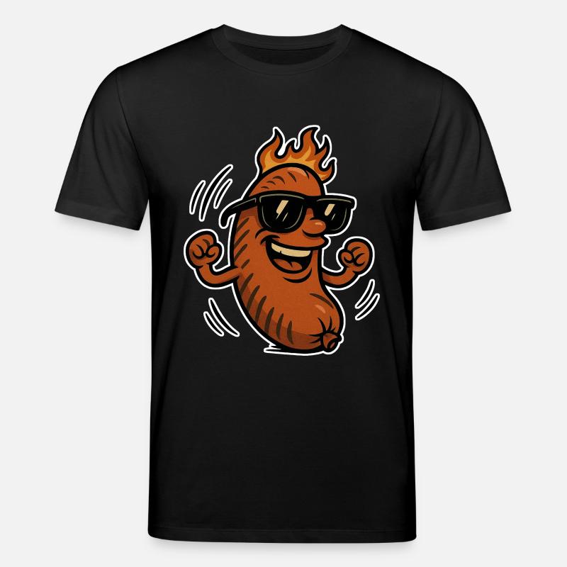 Bratwurst mit Sonnebrille - Stanley/Stella Unisex Bio-T-Shirt CREATOR  - Schwarz