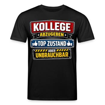 Kollege Abzugeben Top Zustand Unbrauchbar - Stanley/Stella Unisex Bio-T-Shirt CREATOR  - Schwarz - Vorne - Alina (178cm) & Michal (187cm)