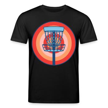 Disc Golf Basket Retro fliegende Discgolf-Szene - Stanley/Stella Unisex Bio-T-Shirt CREATOR  - Schwarz - Vorne - Alina (178cm) & Michal (187cm)