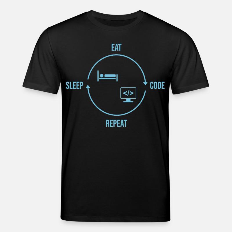 Eat Sleep Code Repeat - Programmer Cycle - Stanley/Stella CREATOR Unisex Organic T-Shirt - black