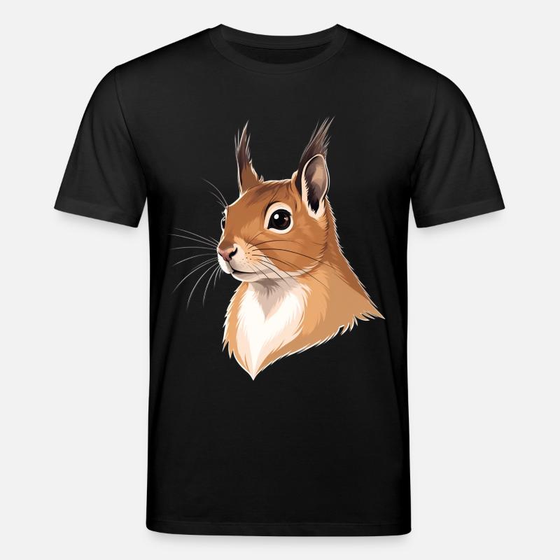 Illustrierter Eichhörnchenkopf - Stanley/Stella Unisex Bio-T-Shirt CREATOR  - Schwarz