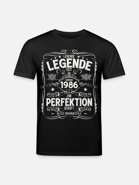 40th Birthday Legend January 1986 - Stanley/Stella CREATOR Unisex Organic T-Shirt - black