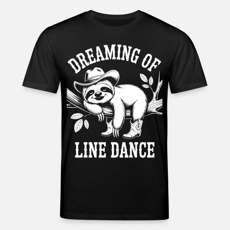 Faultier Träumt Line Dance - Stanley/Stella Unisex Bio-T-Shirt CREATOR  - Schwarz