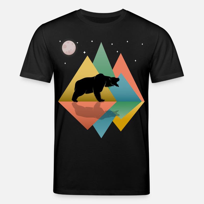 Bär in den Bergen - Stanley/Stella Unisex Bio-T-Shirt CREATOR  - Schwarz