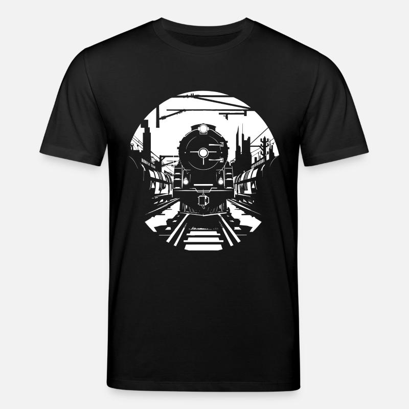 Eisenbahn Skizze - Stanley/Stella Unisex Bio-T-Shirt CREATOR  - Schwarz