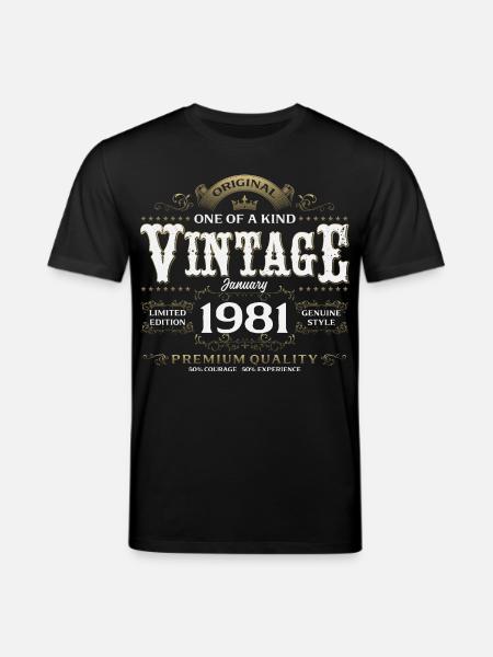 45e anniversaire Millésime de janvier 1981 - T-shirt bio CREATOR Stanley/Stella Unisexe - noir