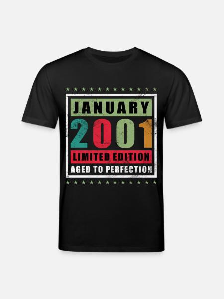 January 2001 Limited Edition Aged - Stanley/Stella CREATOR Unisex Organic T-Shirt - black
