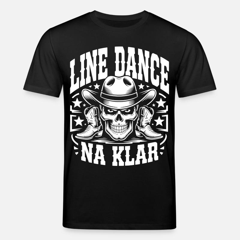 Line Dance Skull Cowboy - Stanley/Stella Unisex Bio-T-Shirt CREATOR - Schwarz