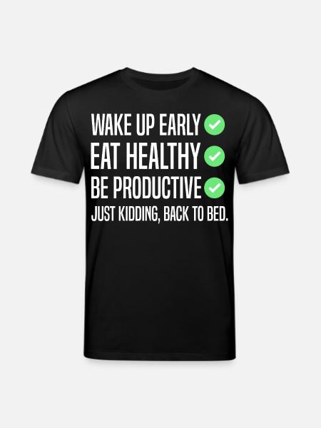 Funny New Year's Resolution - Stanley/Stella CREATOR Unisex Organic T-Shirt - black