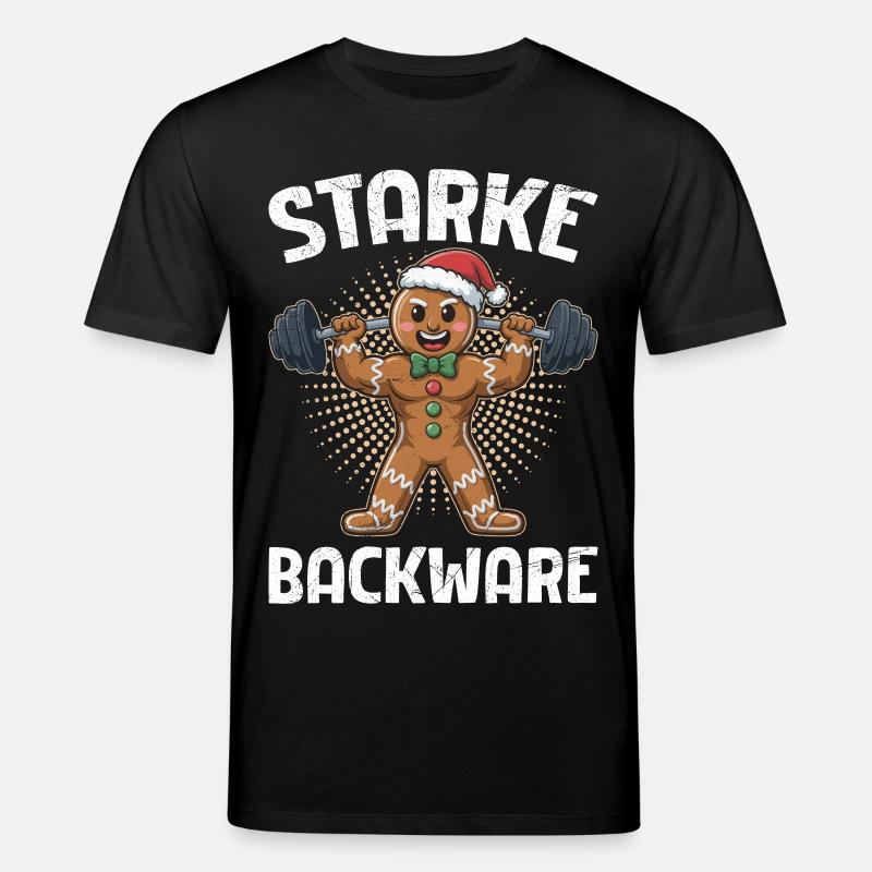 Gingerbread Man STARKE BACKWARE Funny - Stanley/Stella CREATOR Unisex Organic T-Shirt - black
