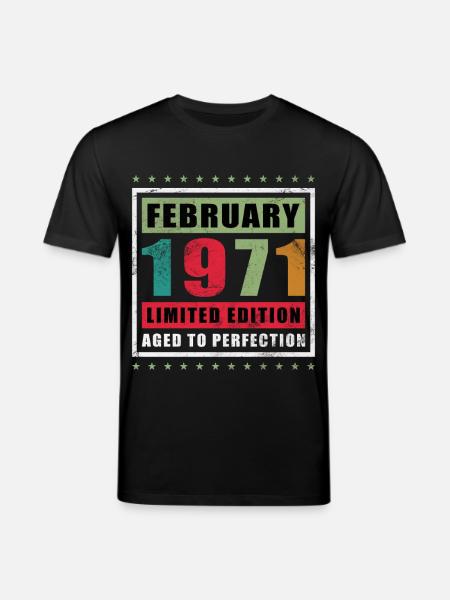 February 1971 birthday February 1971 February - Stanley/Stella CREATOR Unisex Organic T-Shirt - black
