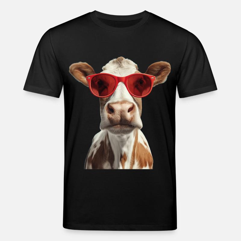 Vache avec lunettes de soleil - T-shirt bio CREATOR Stanley/Stella Unisexe - noir