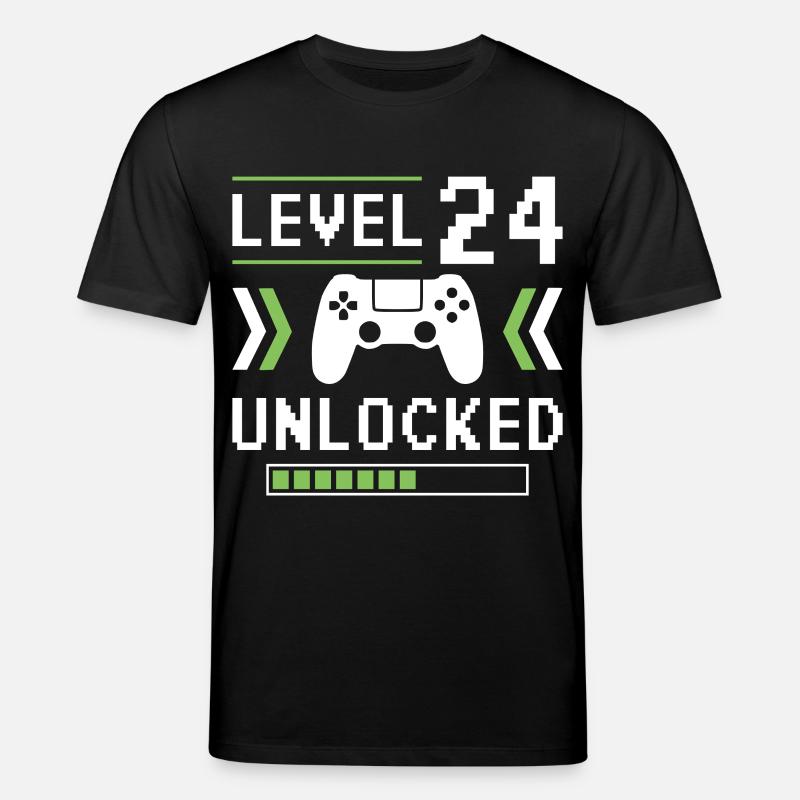 24e anniversaire Niveau 24 débloqué - T-shirt bio CREATOR Stanley/Stella Unisexe - noir