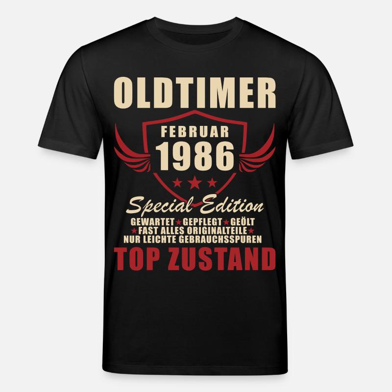 Février 1986 Anniversaire Oldtimer 1986 - T-shirt bio CREATOR Stanley/Stella Unisexe - noir