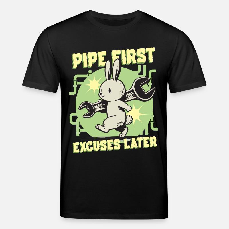 Pipelayer Pipe Builder Pipe First - Stanley/Stella CREATOR Unisex Organic T-Shirt - black