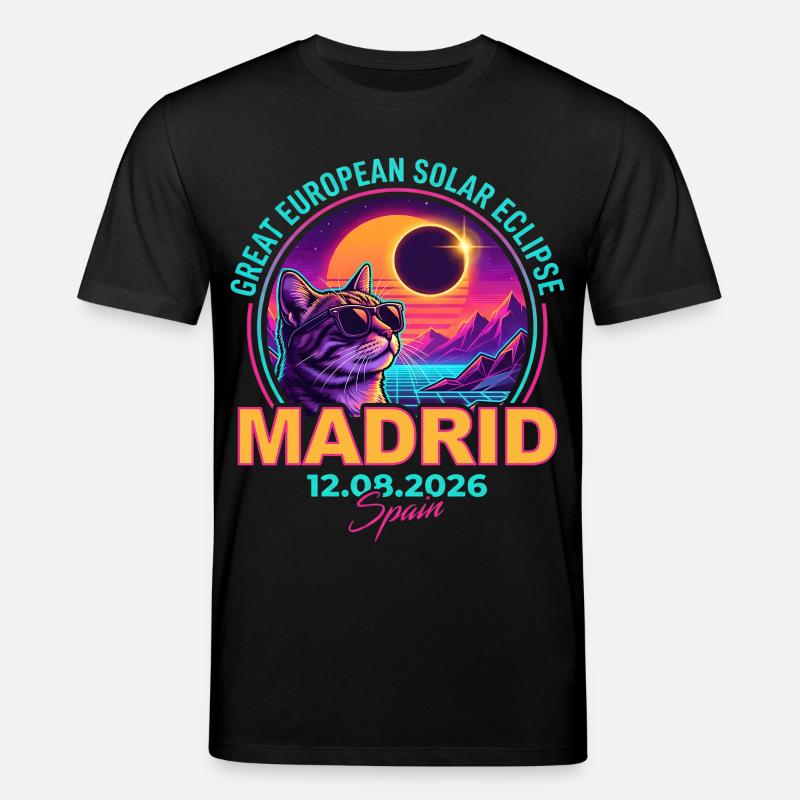 Éclipse de Solar Cat Madrid 2026 - T-shirt bio CREATOR Stanley/Stella Unisexe - noir