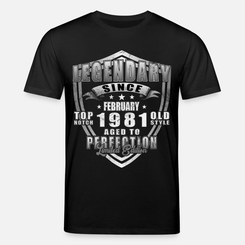 Février 1981 Jubilé 1981 Légendes Février - T-shirt bio CREATOR Stanley/Stella Unisexe - noir