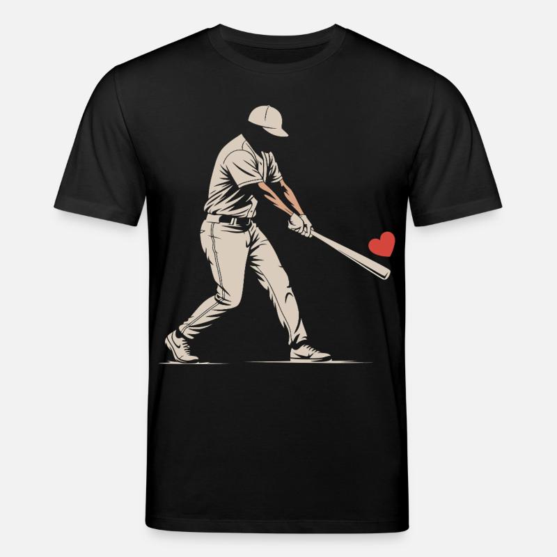 Silhouette Batteur Baseball Saint-Valentin - T-shirt bio CREATOR Stanley/Stella Unisexe - noir
