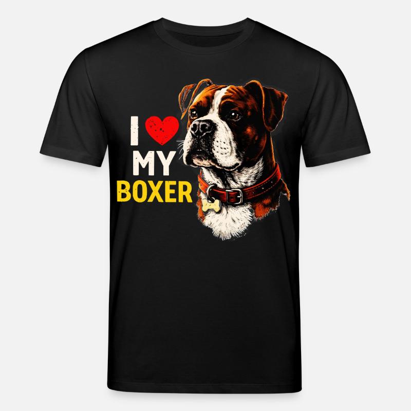 J’adore mon boxer - T-shirt bio CREATOR Stanley/Stella Unisexe - noir