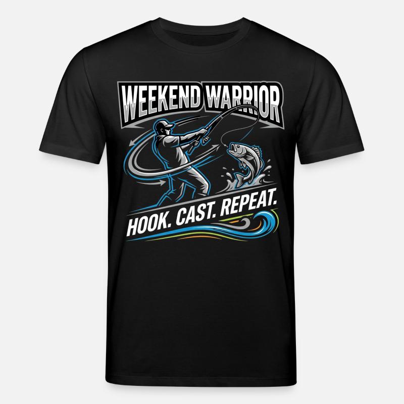 Weekend Warrior Hook Cast Repeat Angler - Stanley/Stella CREATOR Unisex Organic T-Shirt - black