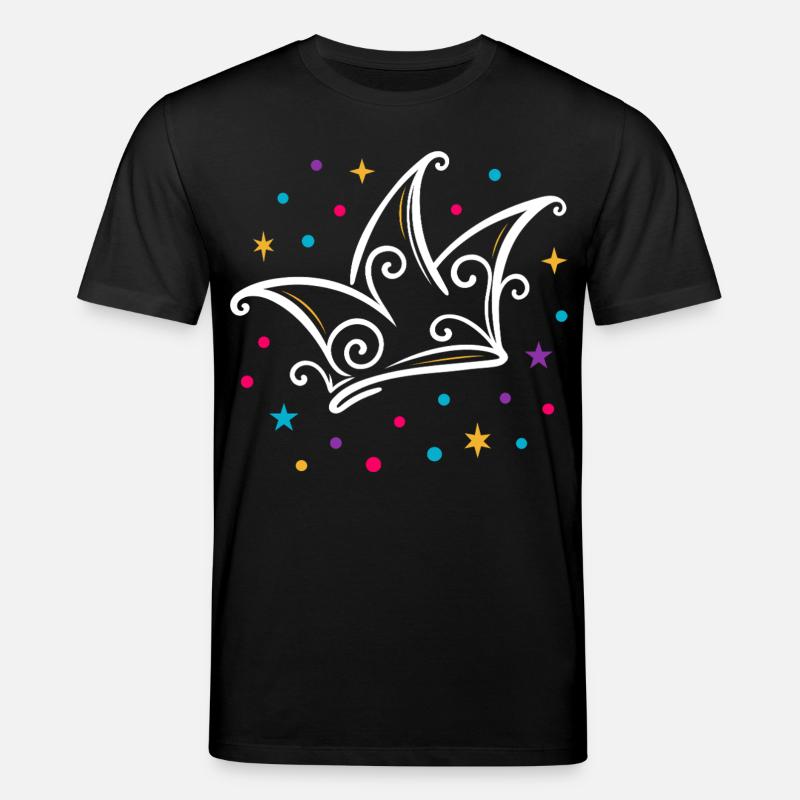 Karneval Narrenkappe modern mit Sternen & Konfetti - Stanley/Stella Unisex Bio-T-Shirt CREATOR  - Schwarz