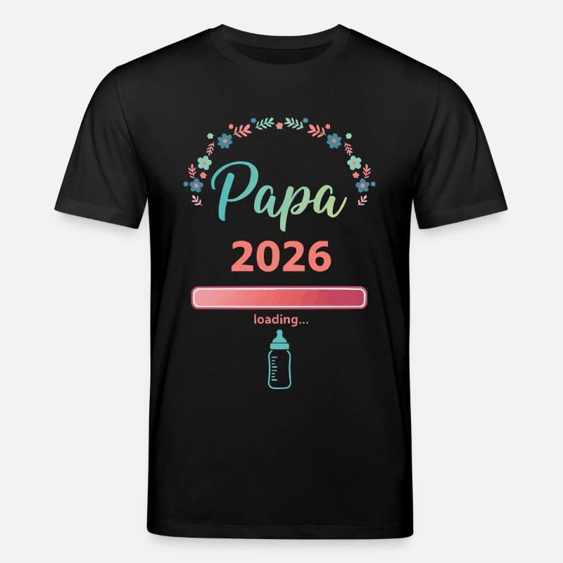 Papa 2026 Loading – Werdender Vater - Stanley/Stella Unisex Bio-T-Shirt CREATOR  - Schwarz