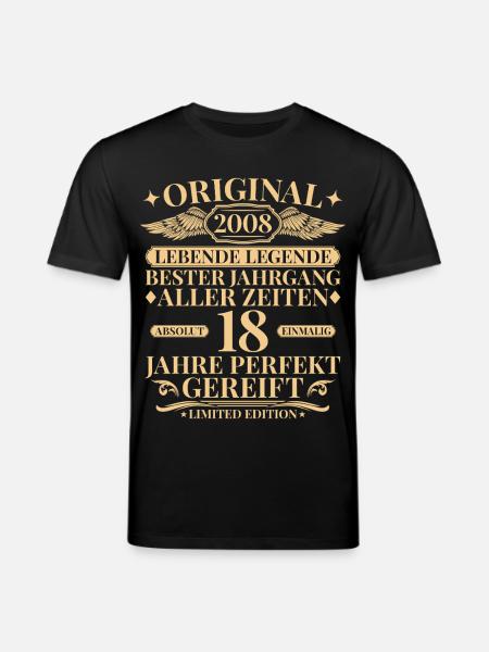 Vintage 2008 Year Legend 18-års fødselsdag - Stanley/Stella CREATOR økologisk unisex-T-shirt - sort