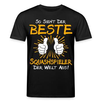 Squash Player Gift Idea - Stanley/Stella CREATOR Unisex Organic T-Shirt - black - Front - Alina (178cm) & Michal (187cm)