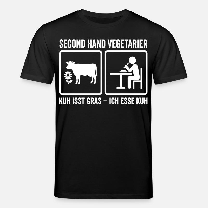 Second Hand Vegetarier – Lustiges Fleisch Design - Stanley/Stella Unisex Bio-T-Shirt CREATOR - Schwarz
