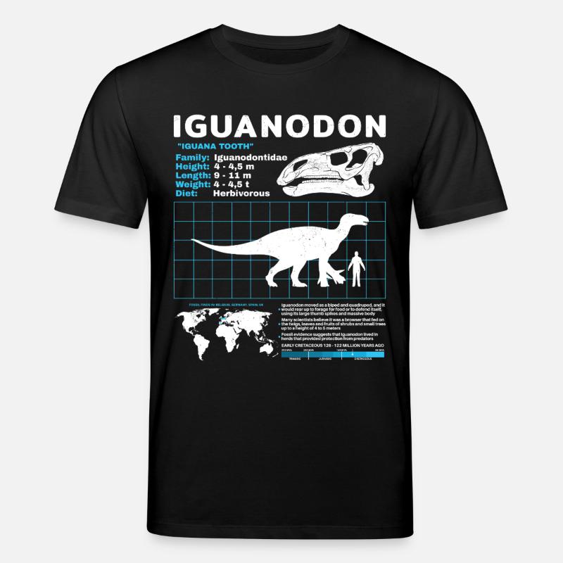 Fiche d’information sur l’Iguanodon - T-shirt bio CREATOR Stanley/Stella Unisexe - noir
