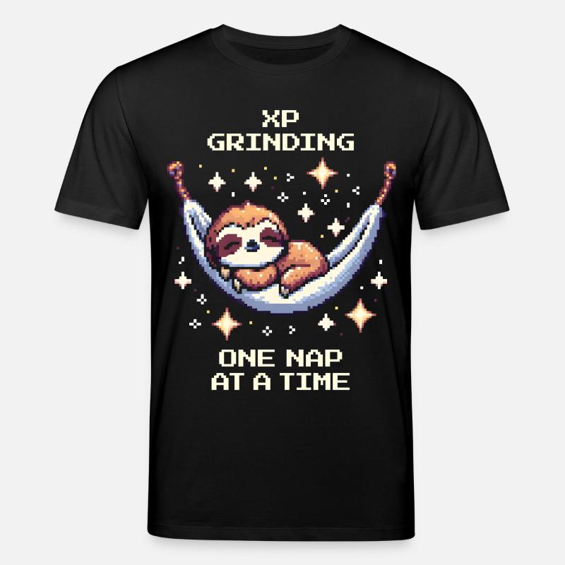 Grinding XP with Naps | Sloth - Stanley/Stella CREATOR Unisex Organic T-Shirt - black