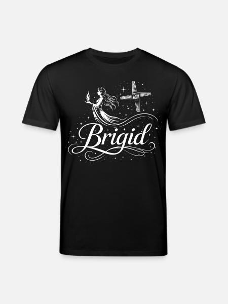 Imbolc Brigid & Flame - Symbol & Cross - Stanley/Stella CREATOR Unisex Organic T-Shirt - black