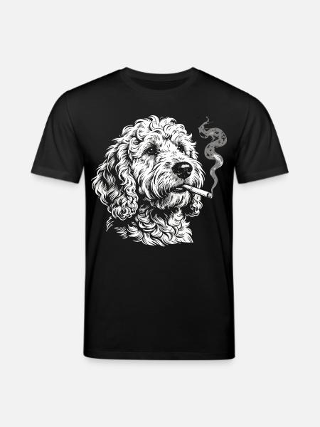 Smoking Goldendoodle: Funny Dog Meme Desig - Stanley/Stella CREATOR Unisex Organic T-Shirt - black