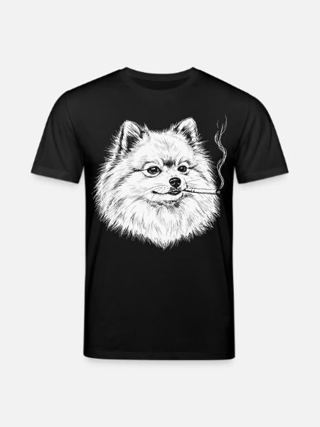 Smoking Pomeranian: Funny Pomeranian Meme - Stanley/Stella CREATOR Unisex Organic T-Shirt - black