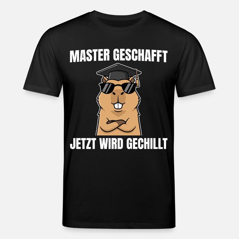 Master geschafft Capybara Bestandene Masterprüfung - Stanley/Stella Unisex Bio-T-Shirt CREATOR - Schwarz